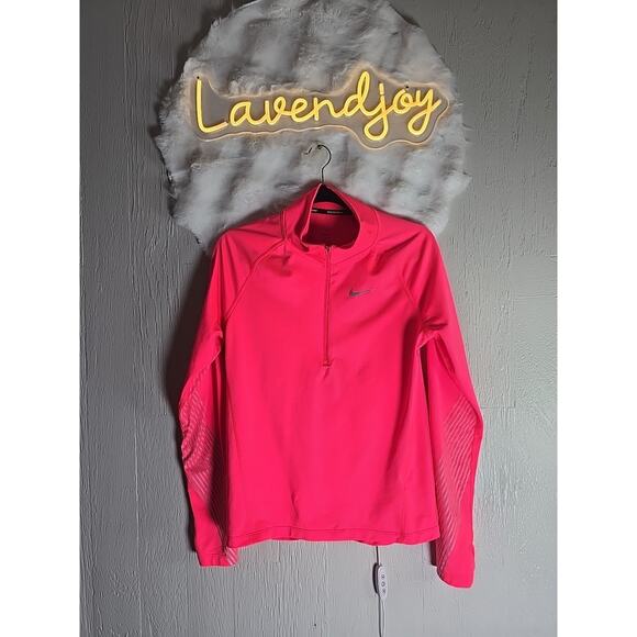 Nike Neon Pink Dri-Fit Running Reflective Womens Medium Jacket Athletic - Picture 4 of 10